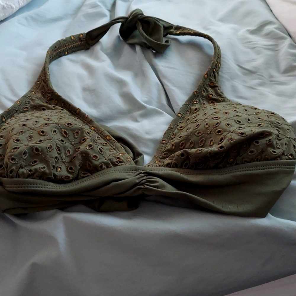 Bikini top eyelet army green large